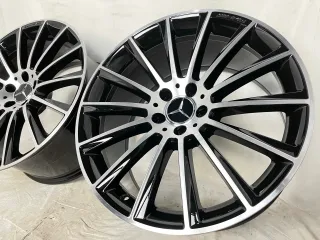 ORIGINAL MERCEDES AMG 19 ZOLL C-KLASSE FELGEN W205 S205 C205 A205 BICOLOR SCHWARZ HOCHGLANZ A2054011300 + A2054011400 MIT NEUEN GOODYEAR ALLWETTERREIFEN UND SCHWARZEN RDKS - Bild 9